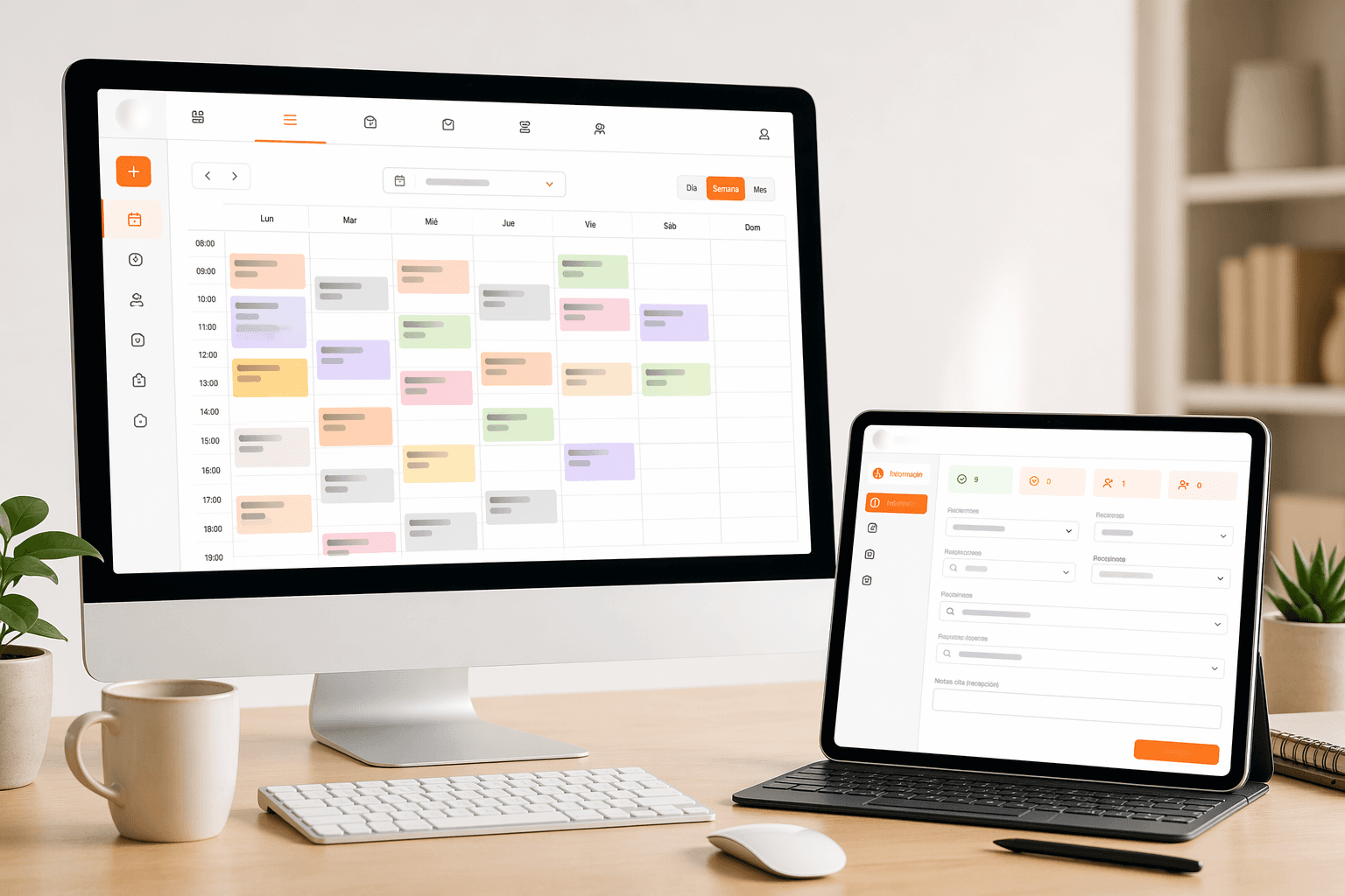 Vista de JustBookIt para gestión de clínicas